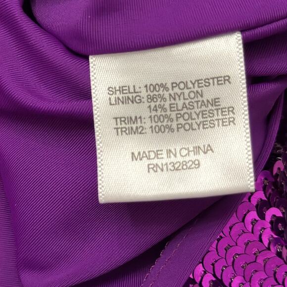 NBD Sequin Mini Dress Purple One Shoulder Mini - Picture 5 of 6